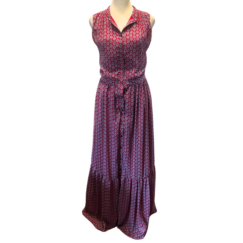 Banana Republic Women’s Sleeveless Maxi Shirt Dress – Size 10 – Boho Print